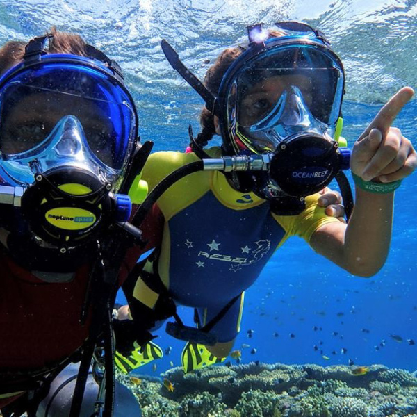 Маска полнолиц.НЕПТУН G-Diver cо второй ступ. (M-L; белый)